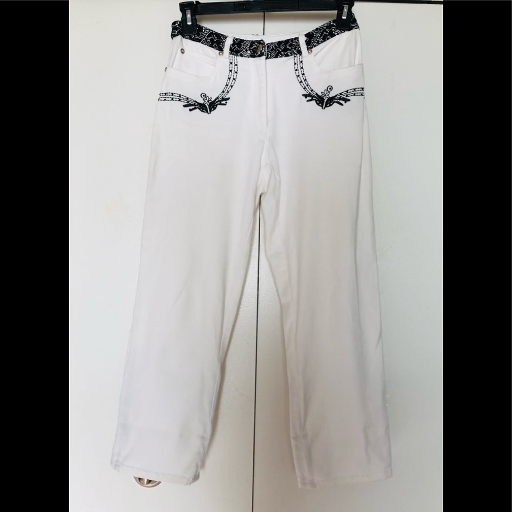 Christine Phillipe Denim Jeans Size 2 Embroidered Stretch fabric and pockets - Picture 8 of 13
